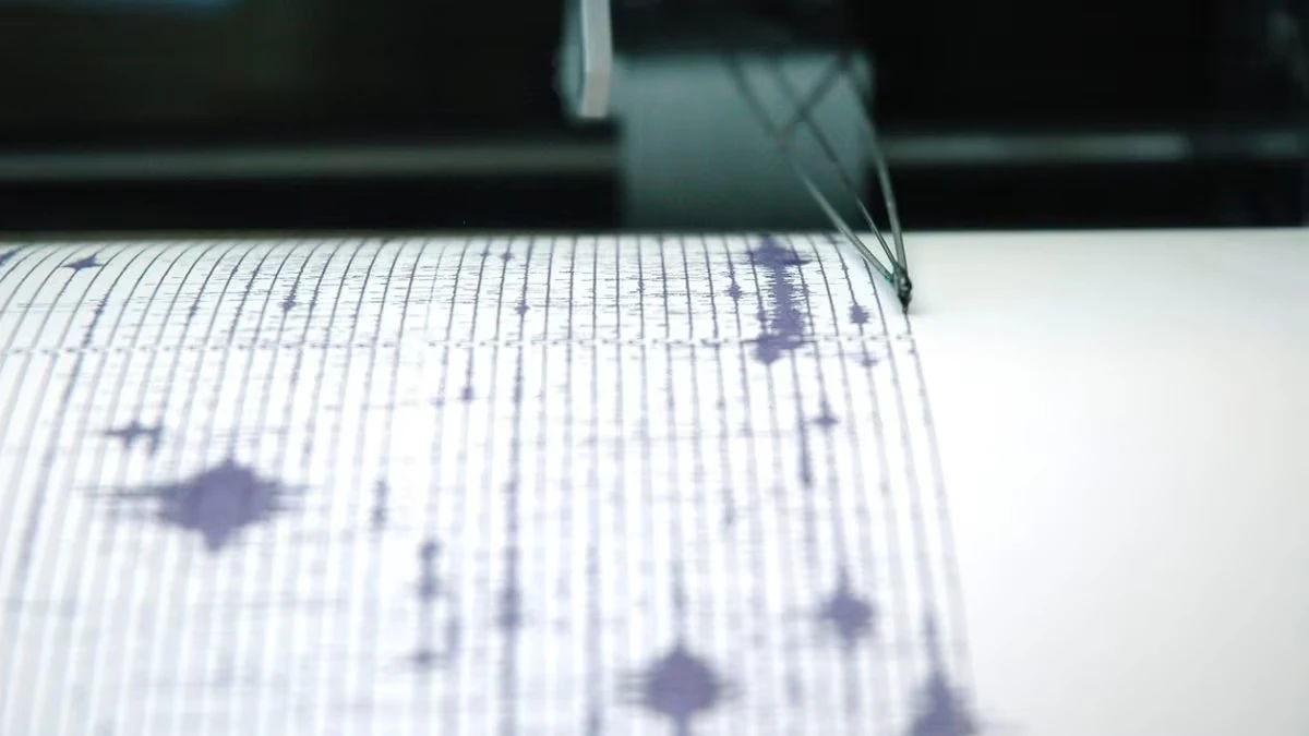 Sismografo che registra una scossa di terremoto