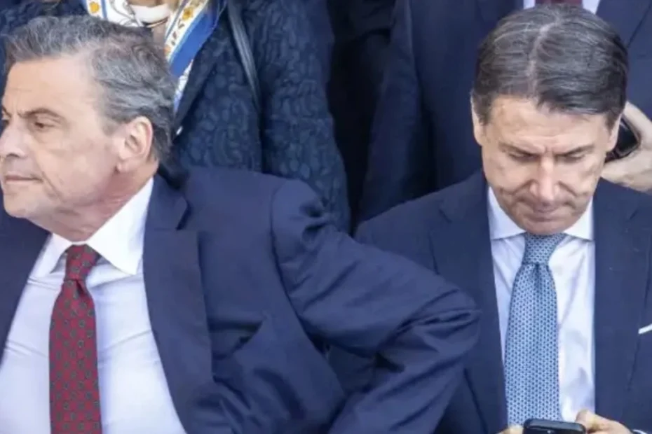Carlo Calenda e Giuseppe Conte durante una cerimonia per l'anniversario della fondazione della Polizia